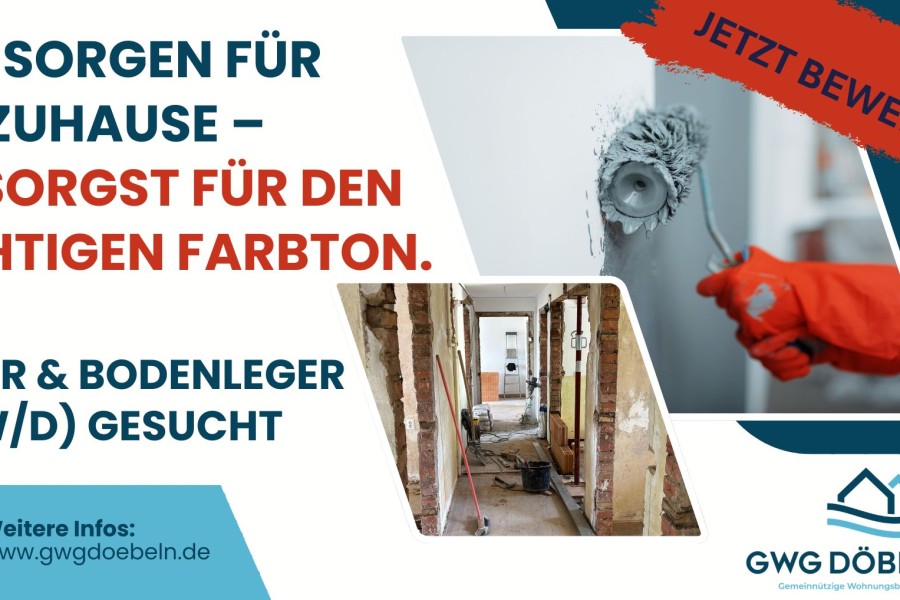 Werbeanzeige für Stelle als Maler / Bodenleger