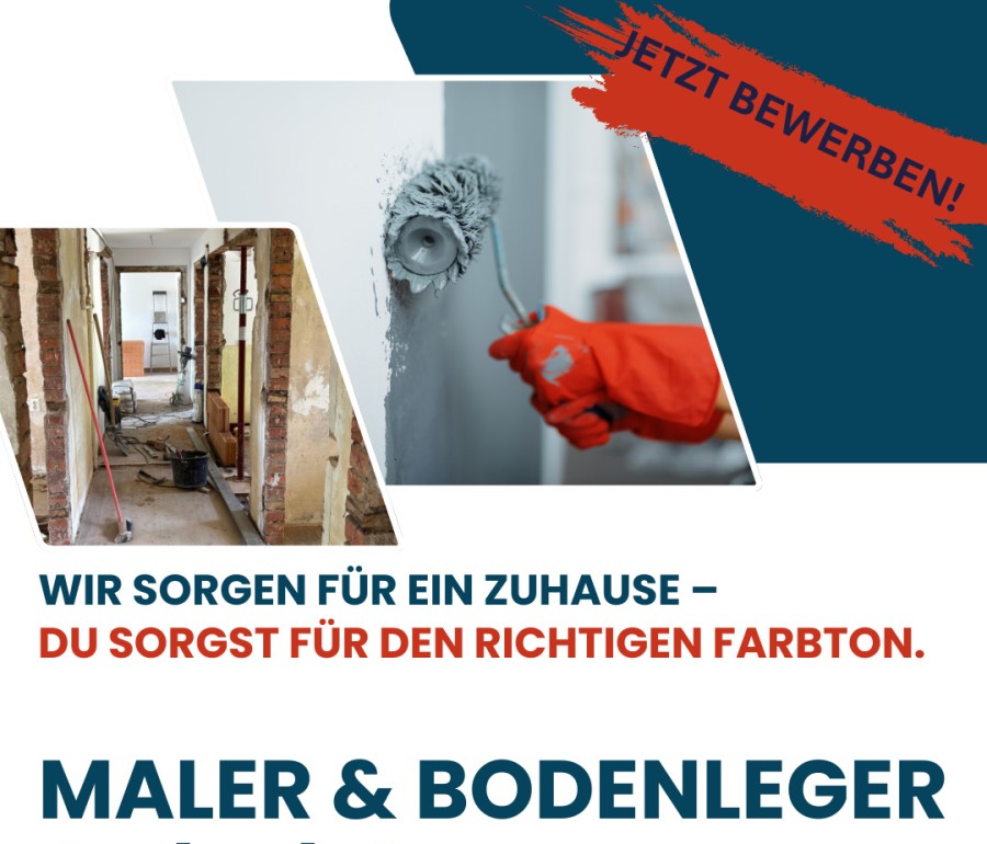 Werbeanzeige für Stelle als Maler / Bodenleger