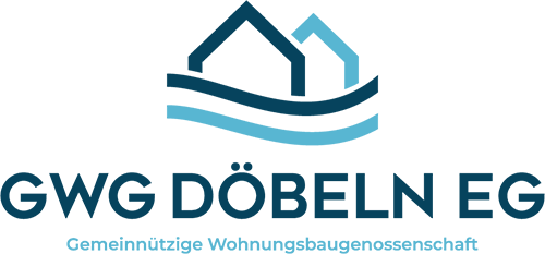 Logo mit Schriftzug GWG Döbeln eG in dunkel- und hellblau